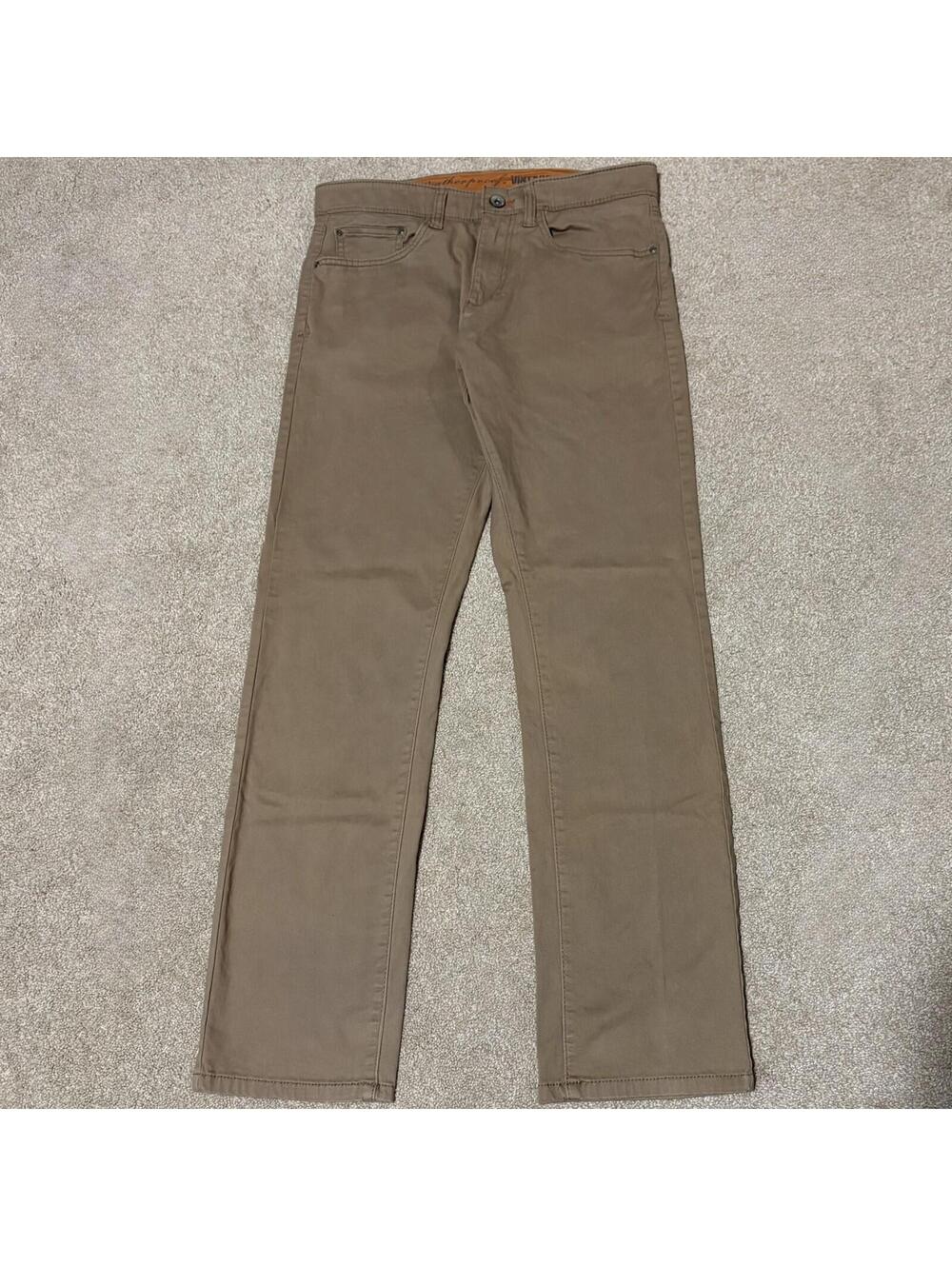 Weatherproof Vtg Mens Straight Stretch Chino Pants Tan Khaki 32X32 (fits 32x30)